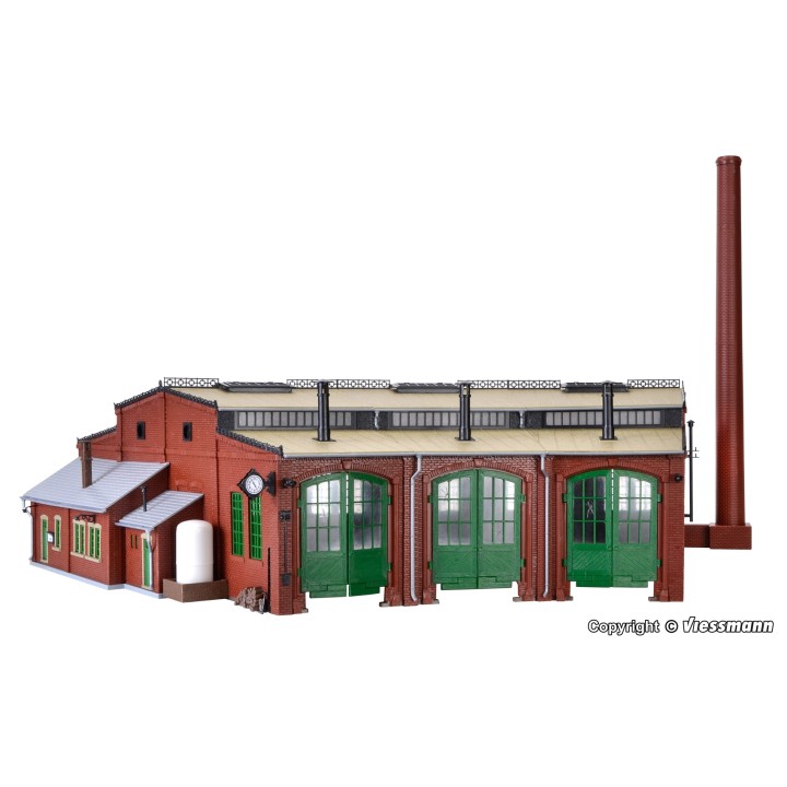 DEPOSITO PARA 3 LOCOMOTORAS CON TALLER VOLLMER 45754 ESCALA H0