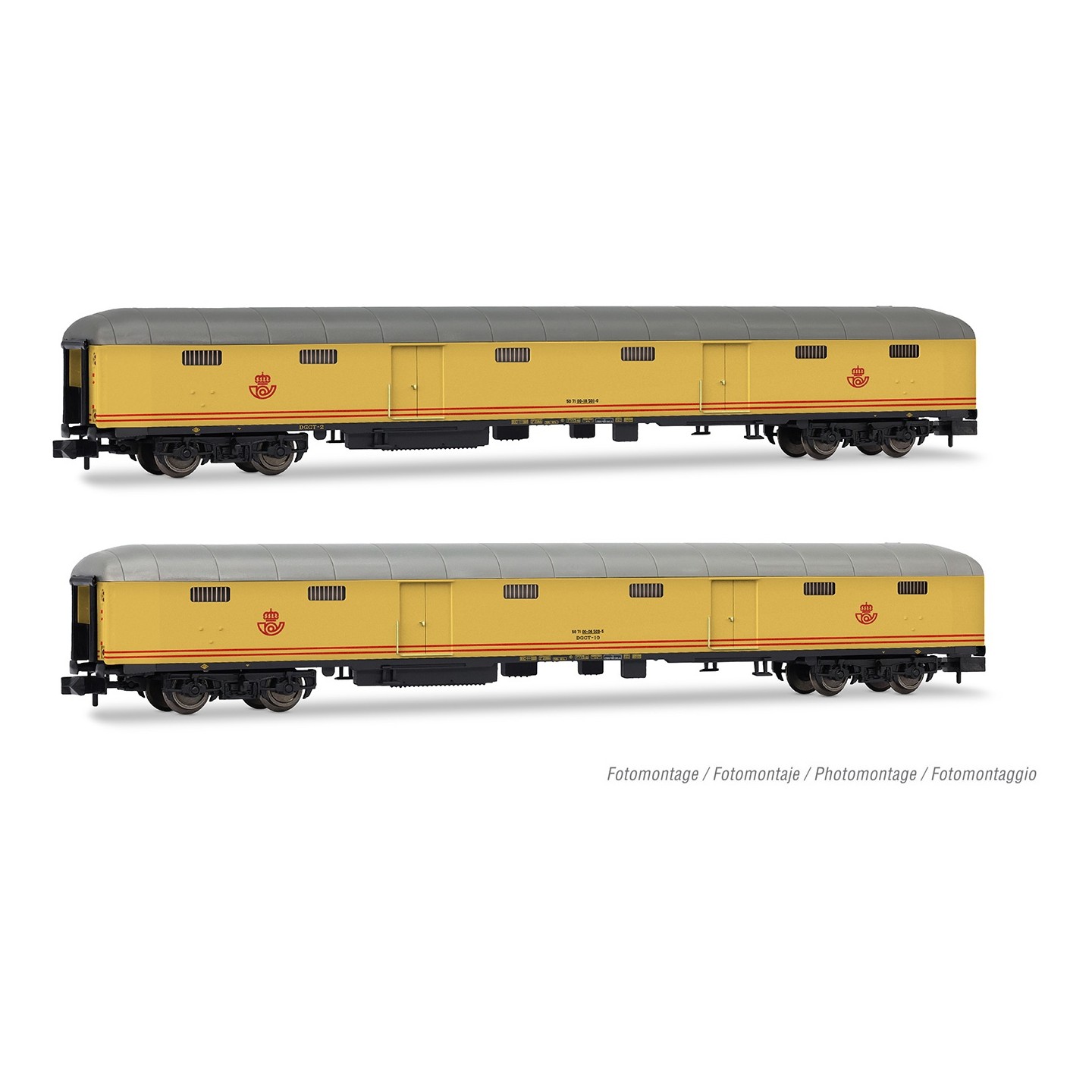 SET 2 FURGONES POSTALES DE CORREOS DGCT AMARILLOS ARNOLD HN4506 ESCALA N