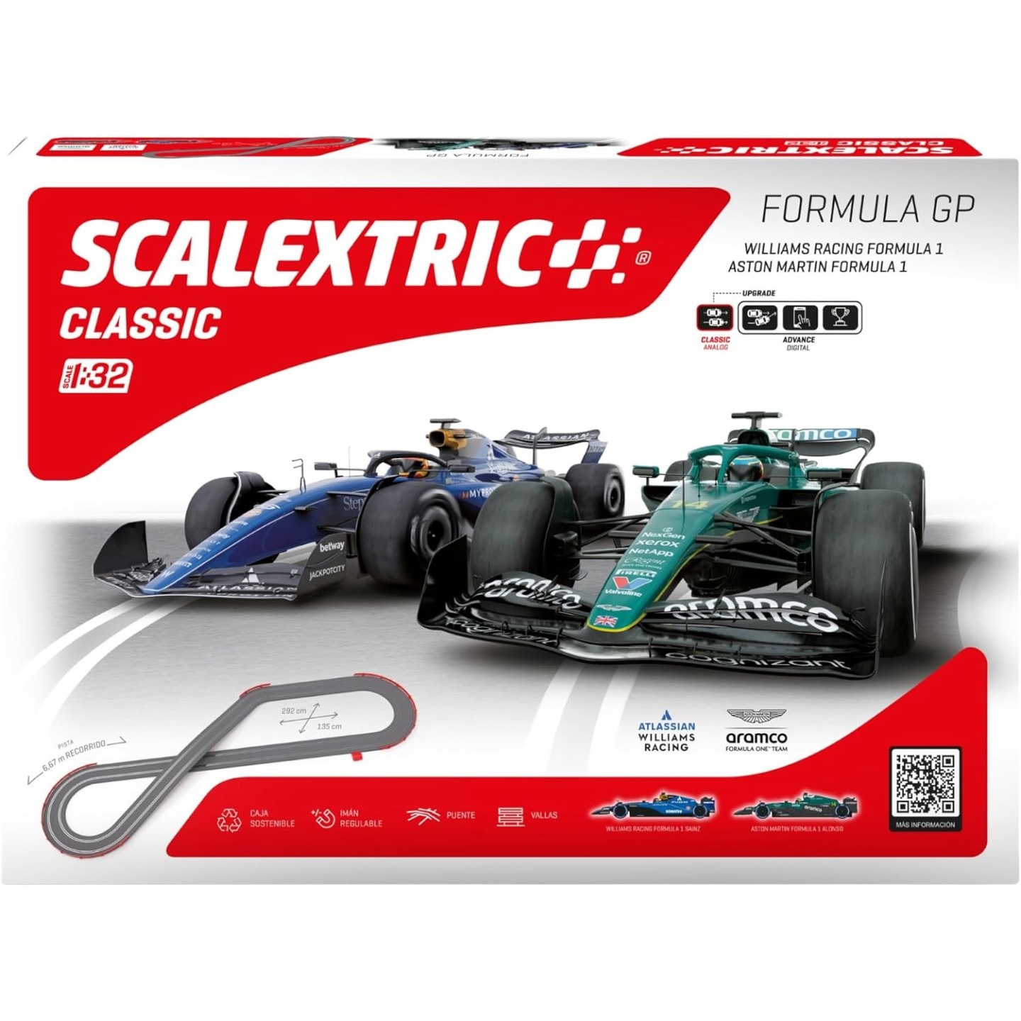 CIRCUITO FORMULA 1 ALONSO Y SAINZ SCALEXTRIC ORIGINAL U10587S500 1/32