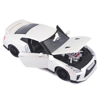NISSAN GT-R BLANCO 2017 BURAGO 21082 ESCALA 1/24