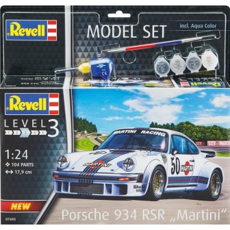 KIT CON PINTURAS PORSCHE 934 RSR MARTINI REVELL 67685 ESCALA 1/24