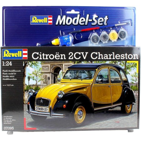 KIT CON PINTURAS CITROEN 2CV AMARILLO REVELL 1/24