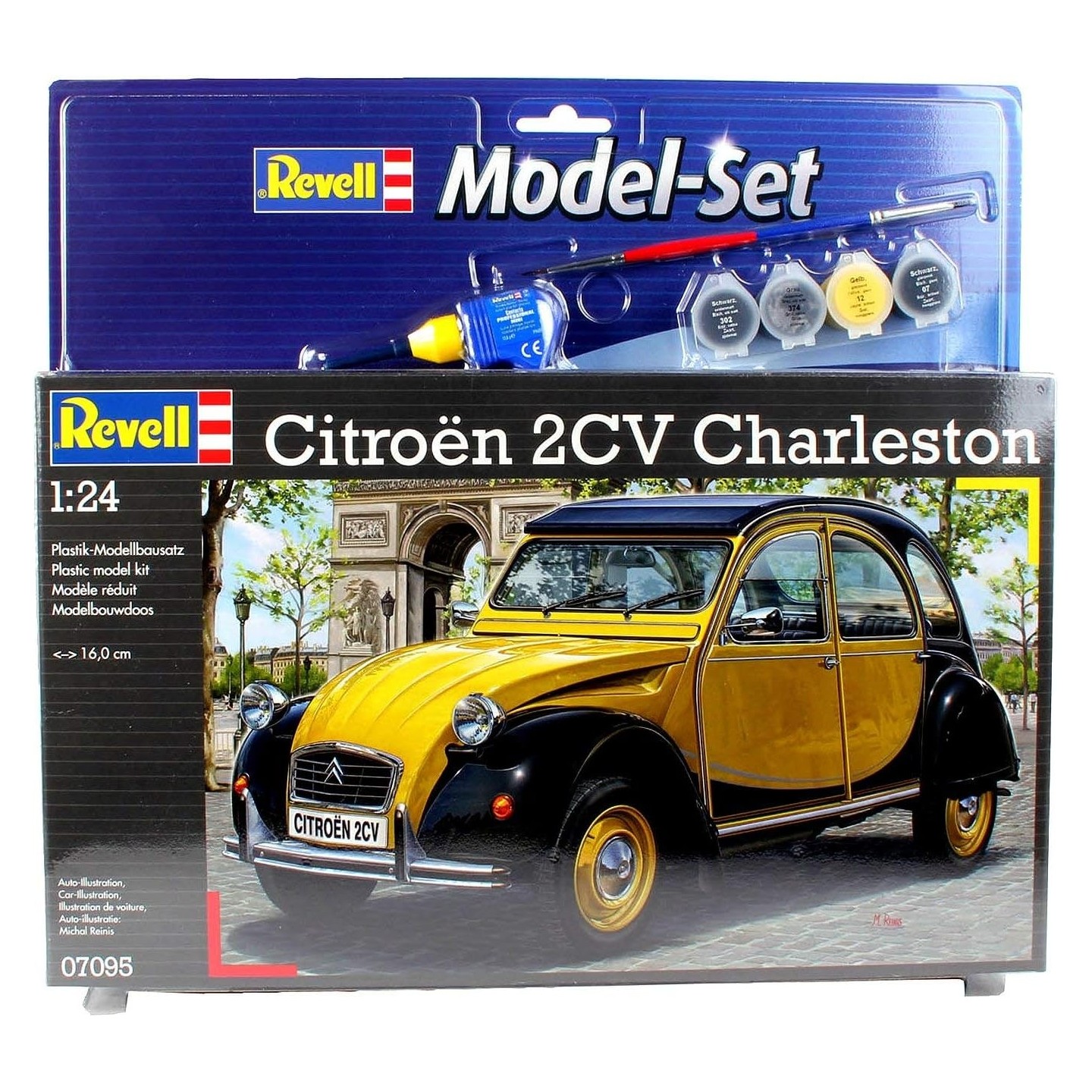 KIT CON PINTURAS CITROEN 2CV AMARILLO REVELL 1/24